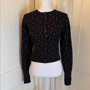 Lioness Black and Blue Floral Button Down cardigan